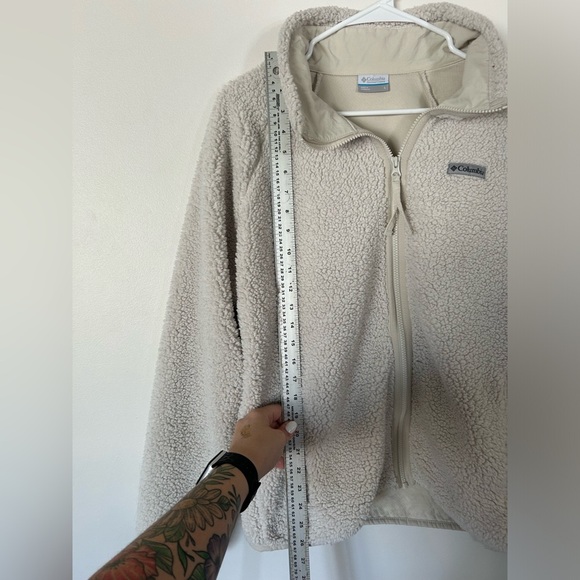 Columbia Women’s Cream Fleece Full Zip Faux Sherpa Teddy Jacket Size Large - Picture 4 of 7